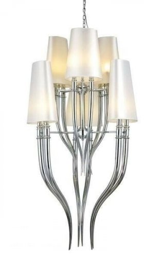 Люстра  Azzardo  AZ0173  Diablo  3+3  (white)  (AD8074-3+3-WH-CH)  (15254)