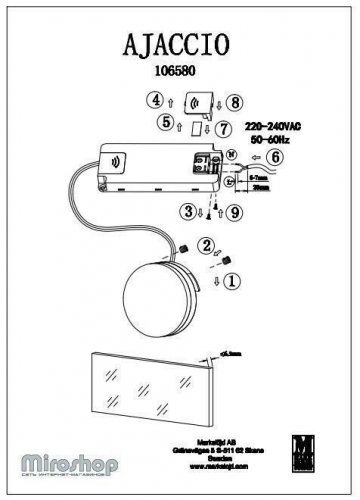 Світильник для ванною Markslojd 106580 AJACCIO (94510) 