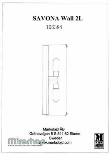 Світильник для ванною Markslojd 106384 SAVONA (88442)