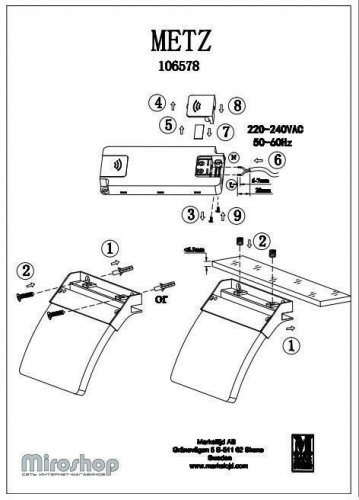 Светильник для ванной Markslojd 106578 METZ (94508)