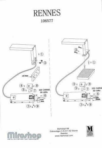 Светильник для ванной Markslojd 106577 RENNES (94507)