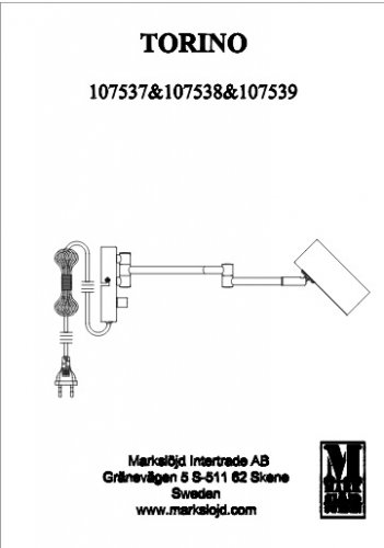Настенный светильник Markslojd 107537 TORINO