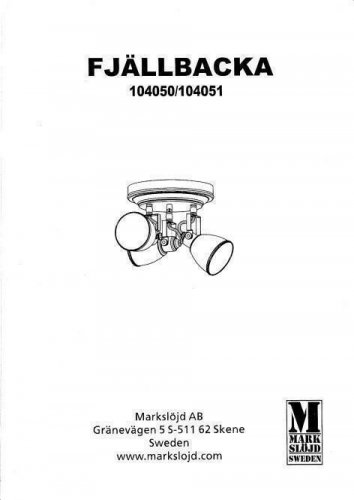 Спот Markslojd 104051 FJALLBACKA (64250)