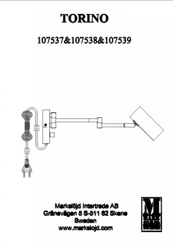 Настенный светильник Markslojd 107538 TORINO