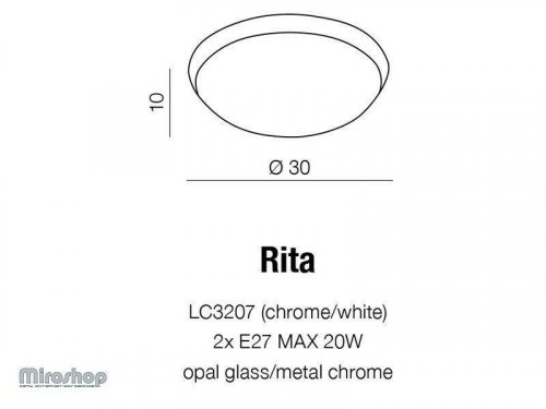 Светильник для ванной Azzardo AZ1307 Rita (LC3207-CH-WH) (15926)