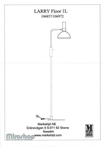Торшер Markslojd 106972 LARRY (97005)