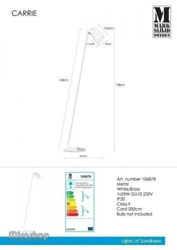 Торшер Markslojd 106878 CARRIE (94574) 