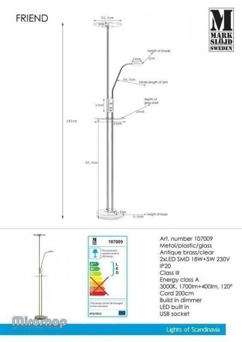 Торшер  Markslojd  107009  FRIEND  (97025)