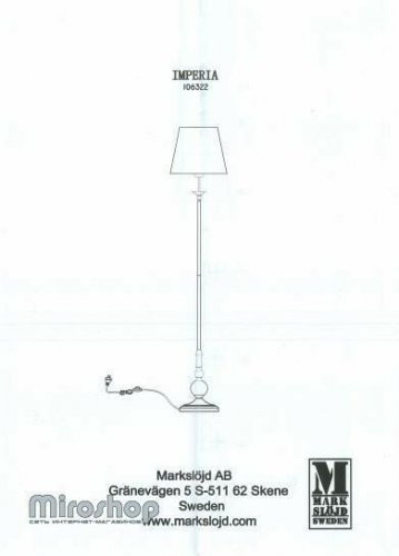 Торшер Markslojd 106322 IMPERIA (88490) 