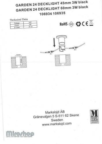 Парковий світильник Markslojd 106935 GARDEN (17998) 