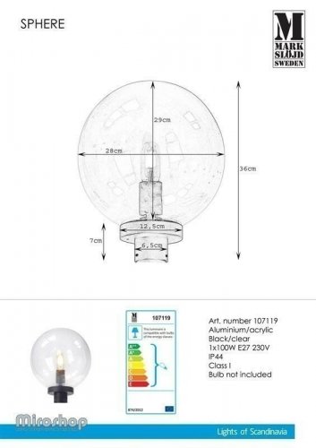 Плафон Markslojd 107119 SPHERE (18271) 