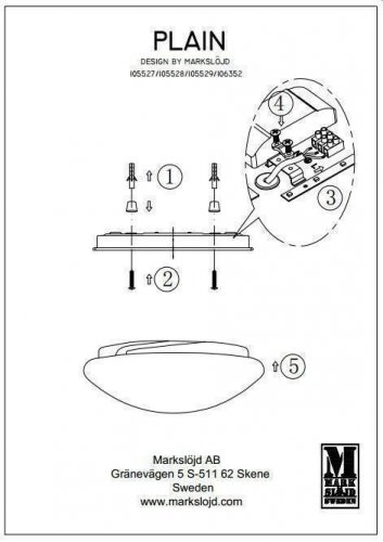 Вуличний світильник Markslojd 105527 PLAIN LED (72662)