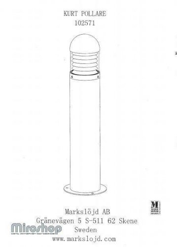 Парковий світильник Markslojd 102571 KURT (47073) 