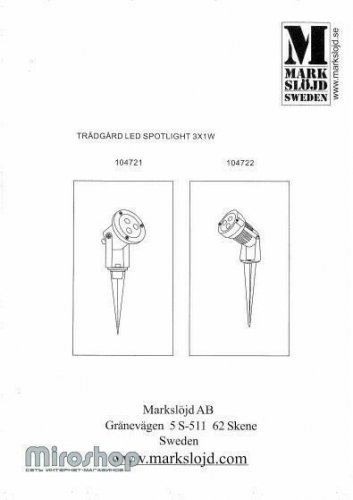 Ґрунтовий світильник Markslojd 104722 TRADGARD (64291) 