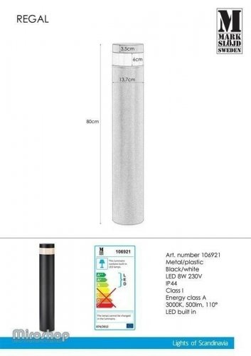 Парковий світильник Markslojd 106921 REGAL (94561) 