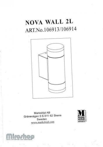 Настінний світильник Markslojd 106913 NOVA (94555)