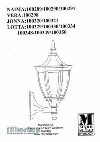 Вуличний світильник Markslojd 100290 NAIMA (72989)