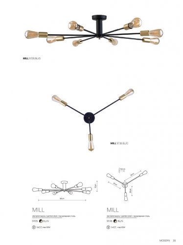 Настенный светильник Nowodvorski 9136 MILL