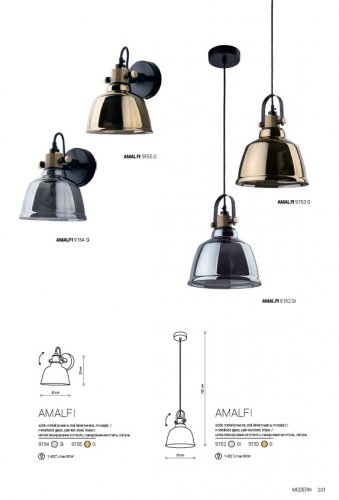 Настенный  светильник  Nowodvorski  9154  AMALFI  SMOKED  (23434)