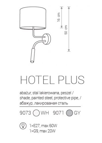 Настінний світильник Nowodvorski 9071 HOTEL PLUS (23402)