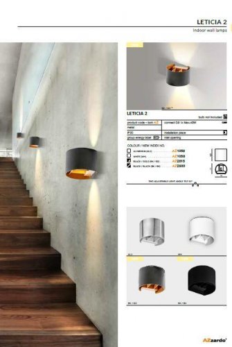 Настінний світильник Azzardo AZ2933 Leticia 2 (black)