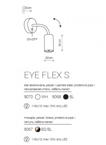 Настінний світильник Nowodvorski 9068 EYE FLEX Black (23581)