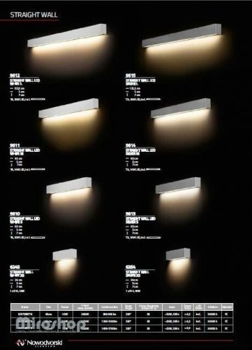 Бра Nowodvorski 9614 STRAIGHT WALL LED Silver M (93100)