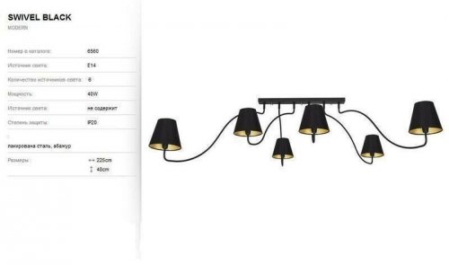 Люстра Nowodvorski 6560 SWIVEL Black (78736)