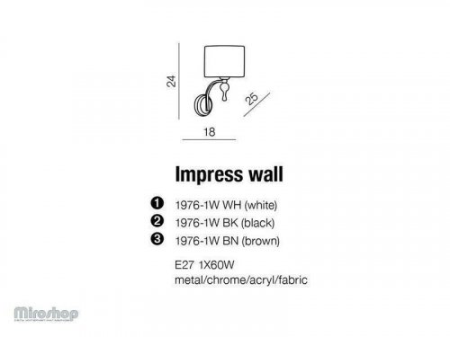 Бра Azzardo AZ0503 Impress wall (white) (1976-1W-WH) (15345) 