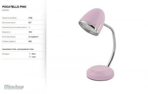 Настільна лампа Nowodvorski 5798 POCATELLO PINK (73328)