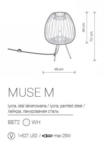 Настільна лампа Nowodvorski 8872 MUSE M (23594) 