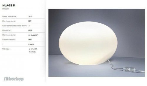 Настільна лампа Nowodvorski 7022 NUAGE M (84865)