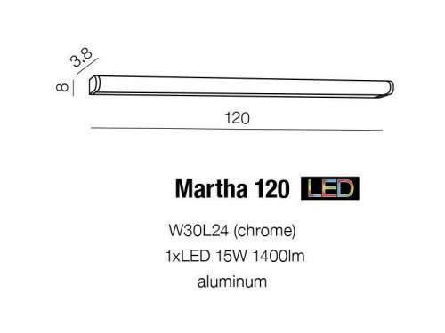 Настінний світильник Azzardo AZ1682 Martha 120 (W30L24-CH) (15950)