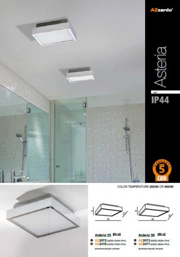 Потолочный светильник Azzardo AZ2073 Asteria 30 (chrome) 3000K (LIN-5446-24W-3000 IP44)