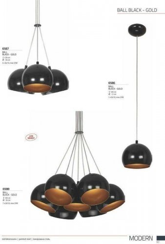 Підвісний світильник Nowodvorski 6586 BALL Black-Gold (78547)