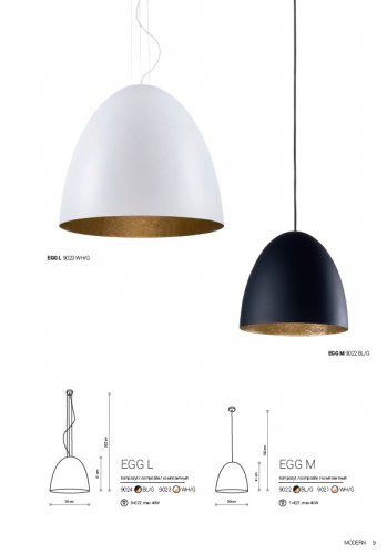 Підвісний світильник Nowodvorski 9021 EGG White M