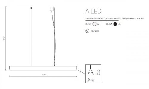 Підвісний світильник Nowodvorski 8904 A LED White (23414)