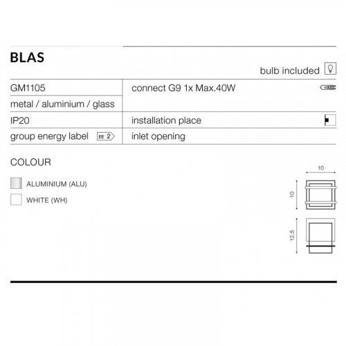 Настінний світильник Azzardo AZ3069 Blas (black)
