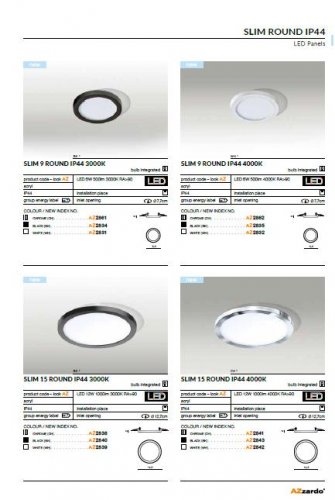 Потолочный светильник Azzardo AZ2861 Slim 9 Round 3000K IP44 (chrome)