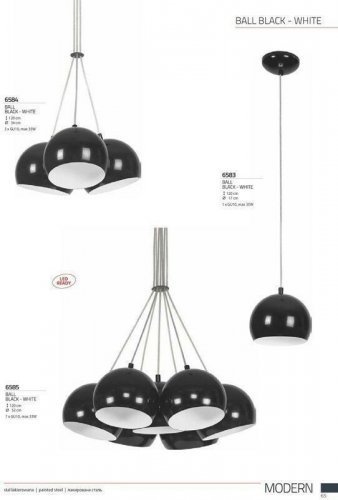 Підвісний світильник Nowodvorski 6583 BALL Black-White (78541)
