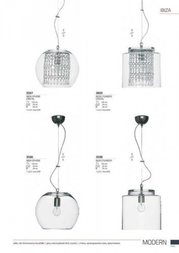 Світильник підвісний Nowodvorski 3596 IBIZA SPHERE (65615)