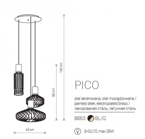 Підвісний світильник Nowodvorski 8863 PICO (23453) 