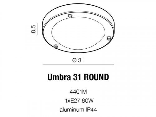 Стельовий світильник Azzardo AZ1597 Umbra 31 round (4401M) (15658)