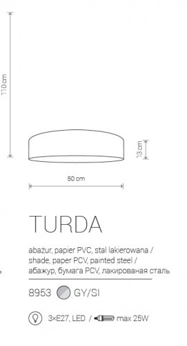 Стельовий світильник Nowodvorski 8953 TURDA GRAY (23494)