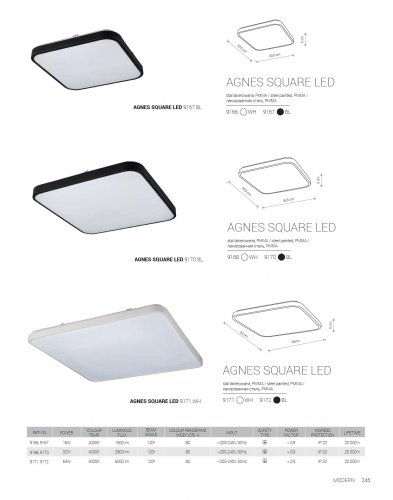 Потолочный светильник Nowodvorski 9168 AGNES SQUARE LED White 32W (27343)