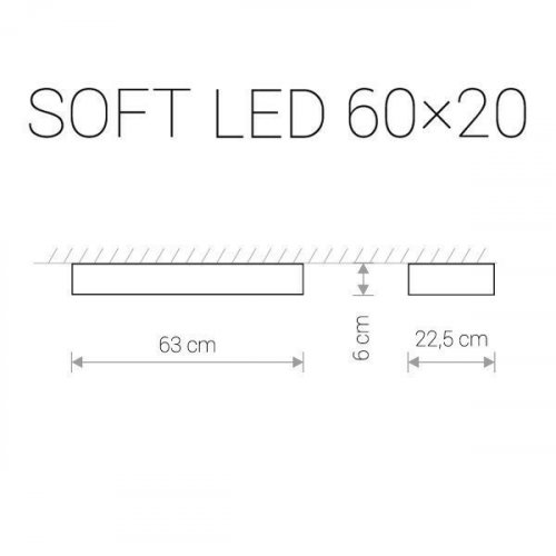 Стельовий світильник Nowodvorski 9534 SOFT LED White 60X20 (12332)