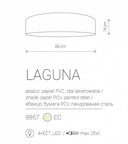 Потолочный светильник Nowodvorski 8957 LAGUNA CREAM (23573)