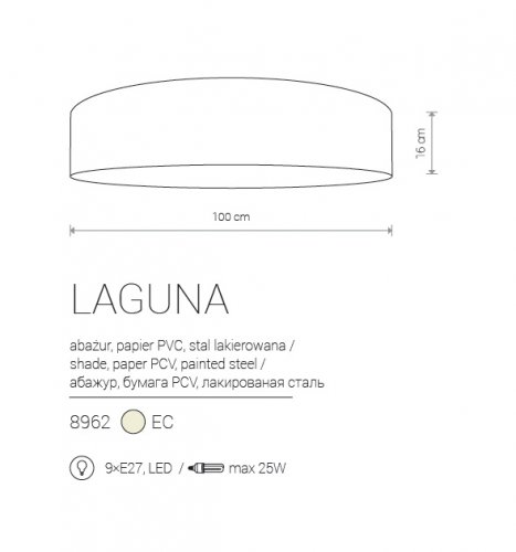 Потолочный  светильник  Nowodvorski  8962  LAGUNA  CREAM  (23330)