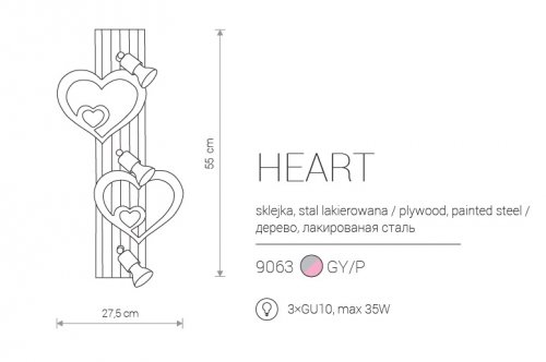 Настенный светильник Nowodvorski 9063 HEART