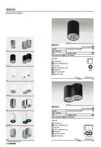 Світильник точковий Azzardo AZ0780 Bross 1 (aluminium) (GM4100-ALU) (76026)